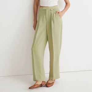 Madewell olive high-rise straight pants